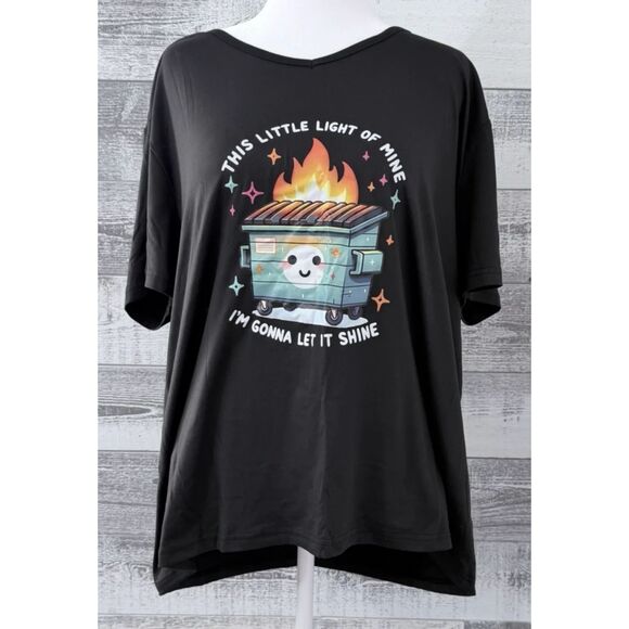 None Tops - This Little Light of Mine I'm Gonna Let It Shine Womens 3XL Lightweight T-Shirt